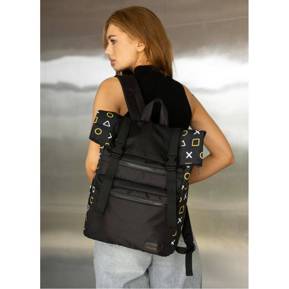 Жіночий рюкзак Sambag Roll Top чорний оксфорд 41 х 30 х 16 см (24238731)