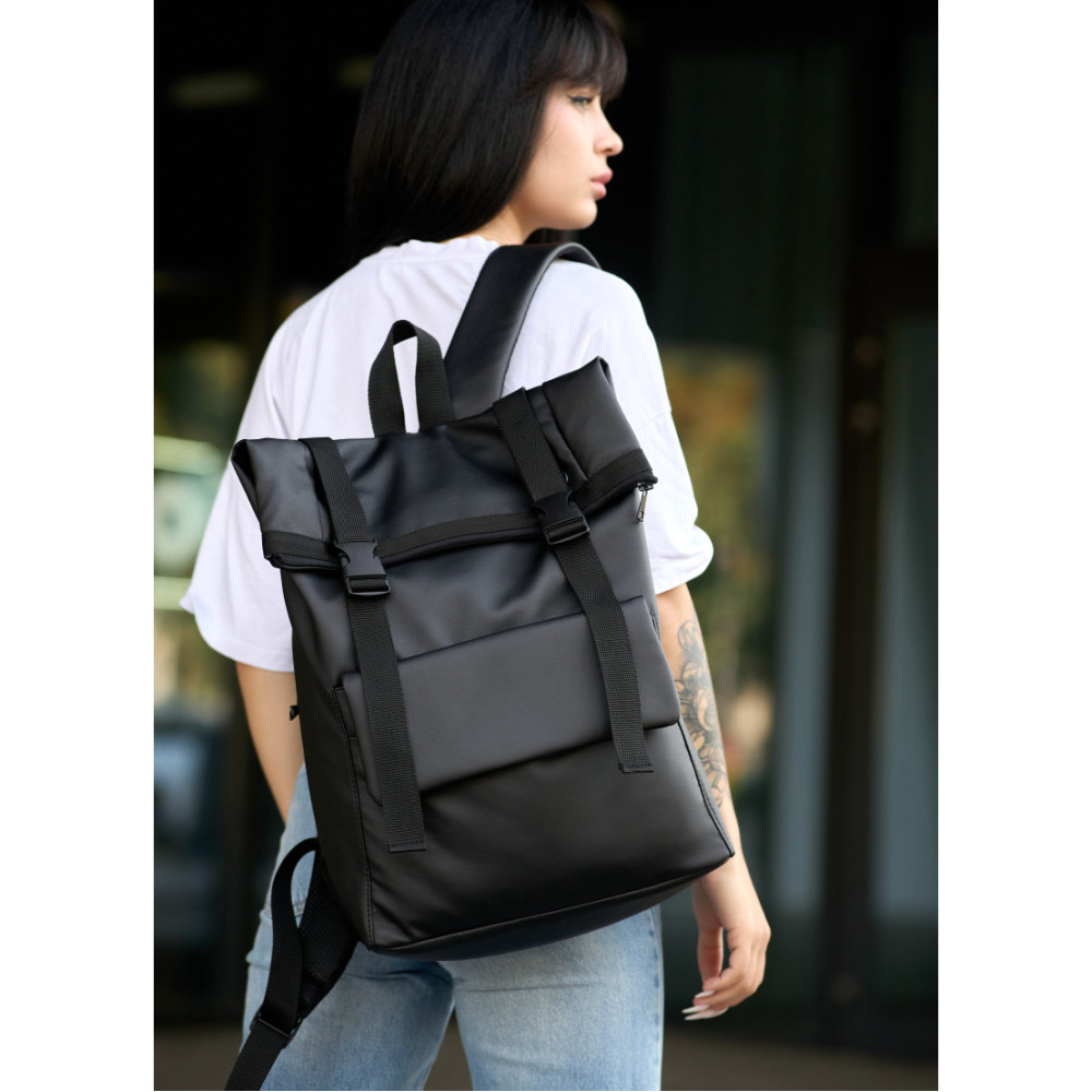 Женский рюкзак Sambag RollTop Milton черный 41 x 30 x 16 см (24251001)