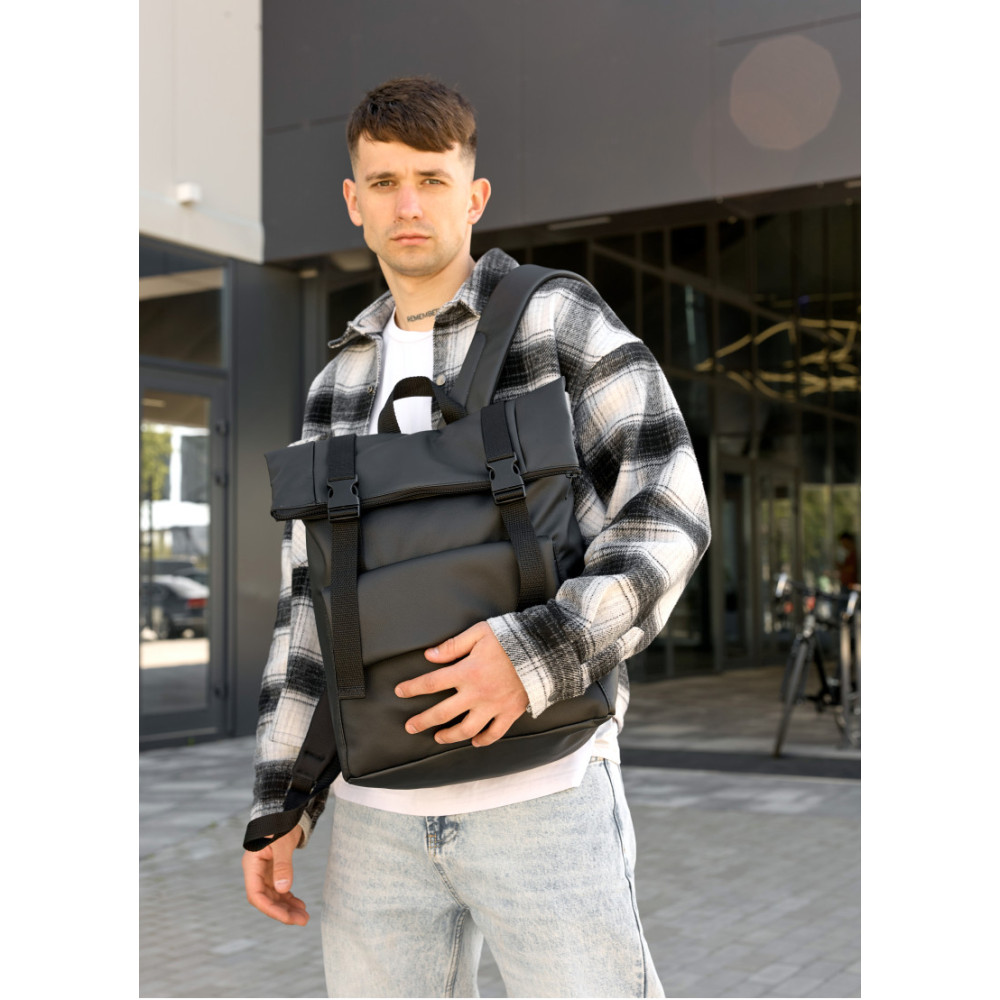 Чоловічий рюкзак Sambag RollTop Milton чорний 41 х 30 х 16 см (24251001m)