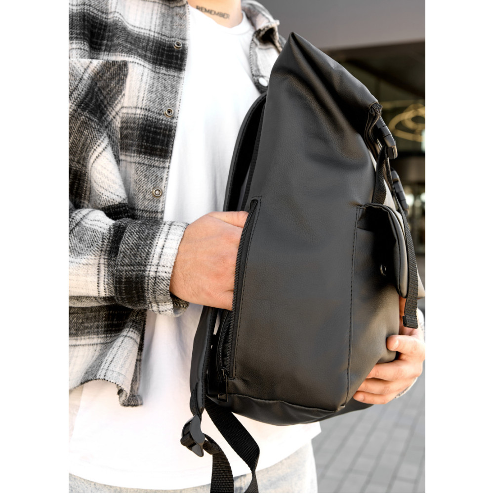 Чоловічий рюкзак Sambag RollTop Milton чорний 41 х 30 х 16 см (24251001m)