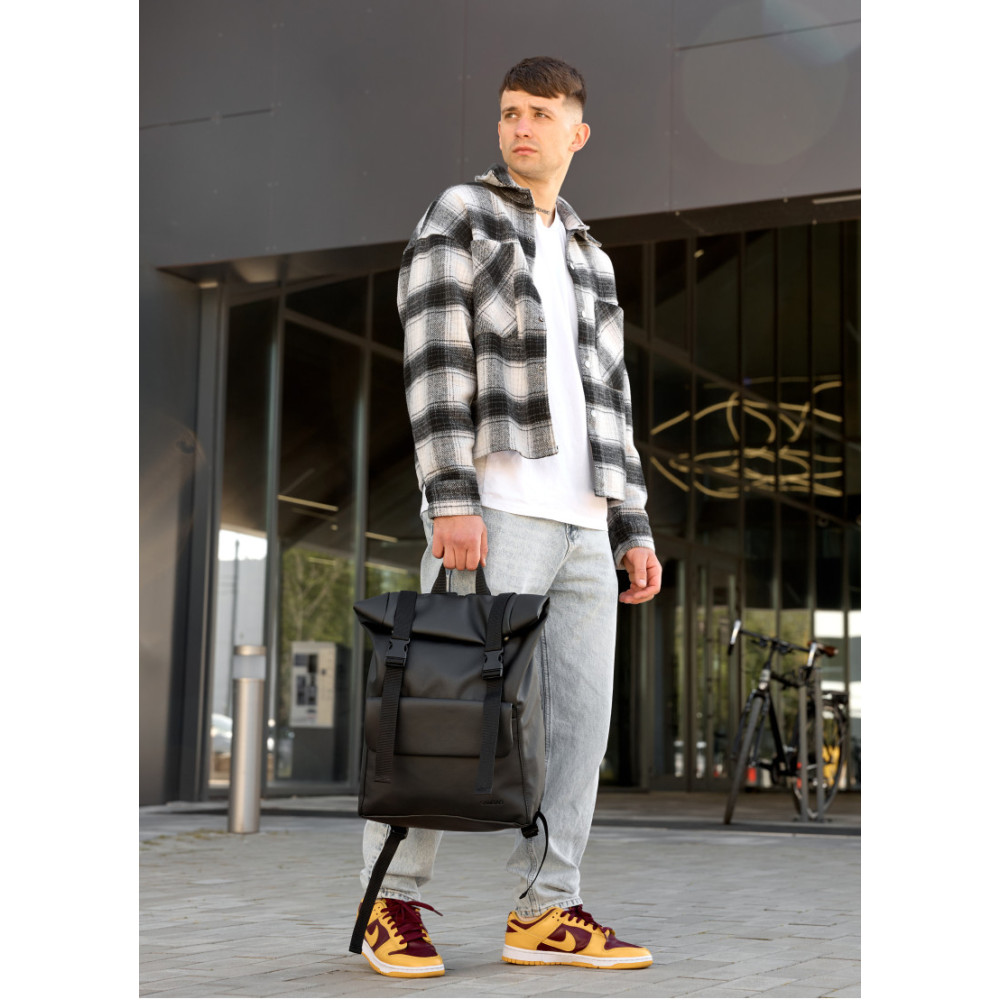 Чоловічий рюкзак Sambag RollTop Milton чорний 41 х 30 х 16 см (24251001m)