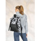Жіночий рюкзак ролл Sambag RollTop Milton чорний з принтом Palm 41 х 30 х 16 см (24251720)