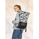 Жіночий рюкзак ролл Sambag RollTop Milton чорний з принтом Palm 41 х 30 х 16 см (24251720)