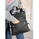 Жіночий рюкзак ролл Sambag RollTop Milton чорний з принтом Palm 41 х 30 х 16 см (24251720)