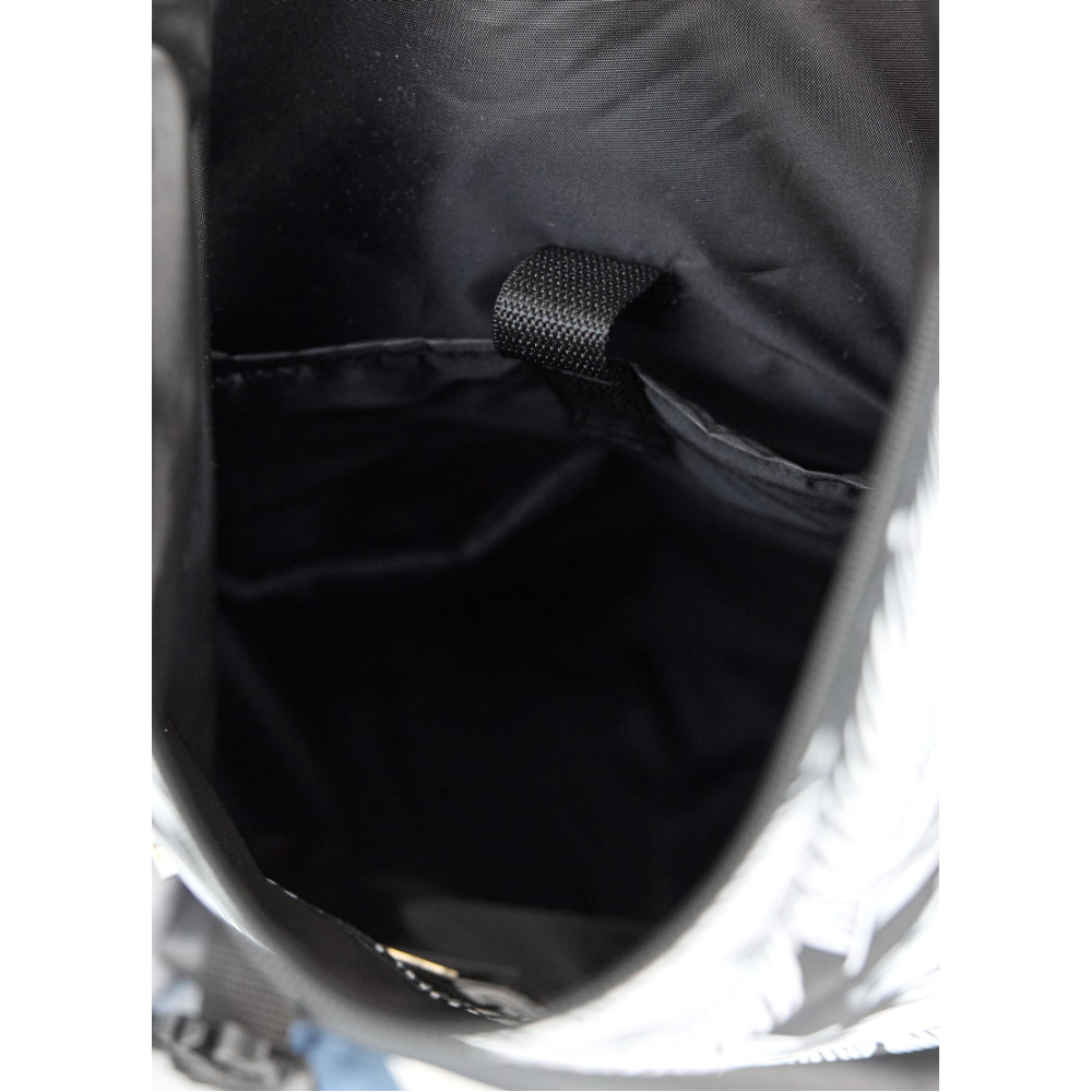 Жіночий рюкзак ролл Sambag RollTop Milton чорний з принтом Palm 41 х 30 х 16 см (24251720)