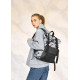 Жіночий рюкзак ролл Sambag RollTop Milton чорний з принтом Palm 41 х 30 х 16 см (24251720)