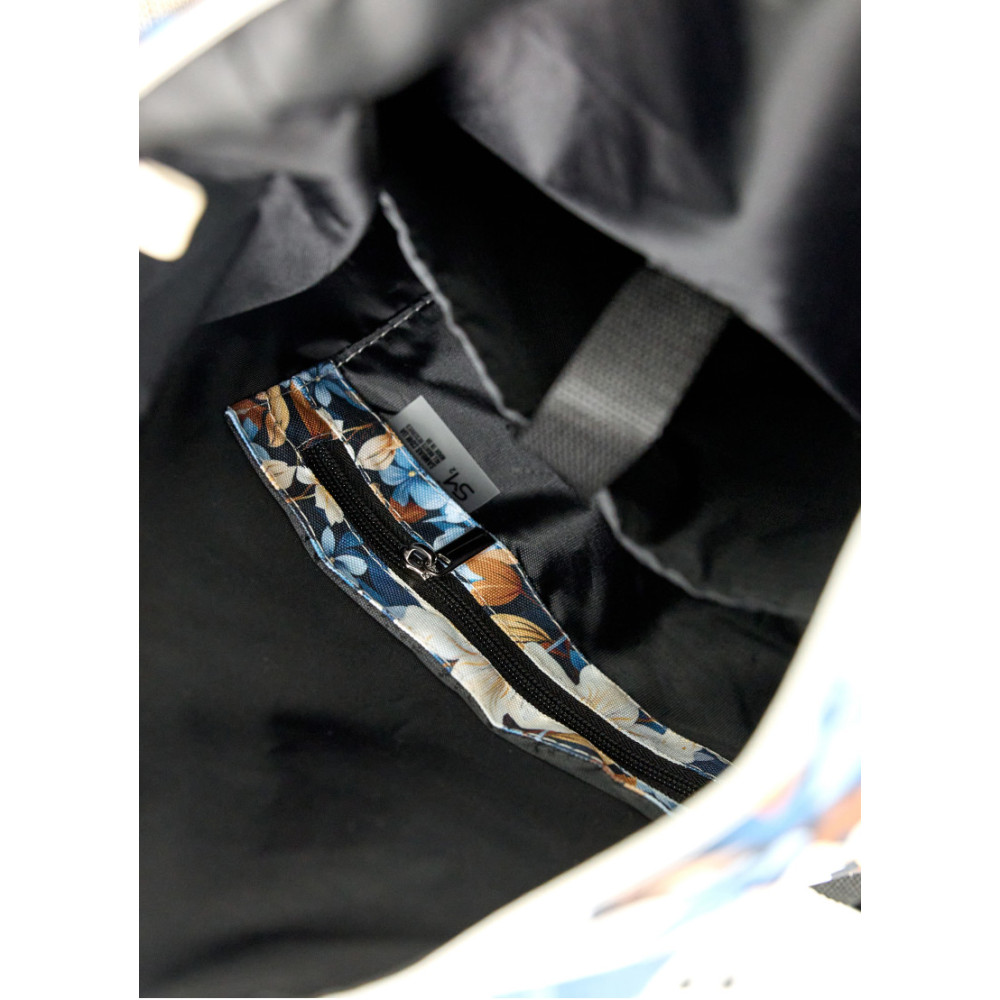 Жіночий рюкзак ролл Sambag RollTop Milton з принтом Blue flowers 41 х 30 х 16 см (24251722)