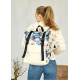 Жіночий рюкзак ролл Sambag RollTop Milton з принтом Blue flowers 41 х 30 х 16 см (24251722)