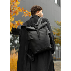 Чоловічий рюкзак ролл Sambag RollTop KZN чорний 41 х 27 х 18 см (24300001m)