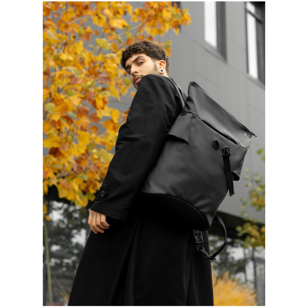 Чоловічий рюкзак ролл Sambag RollTop KZN чорний 41 х 27 х 18 см (24300001m)
