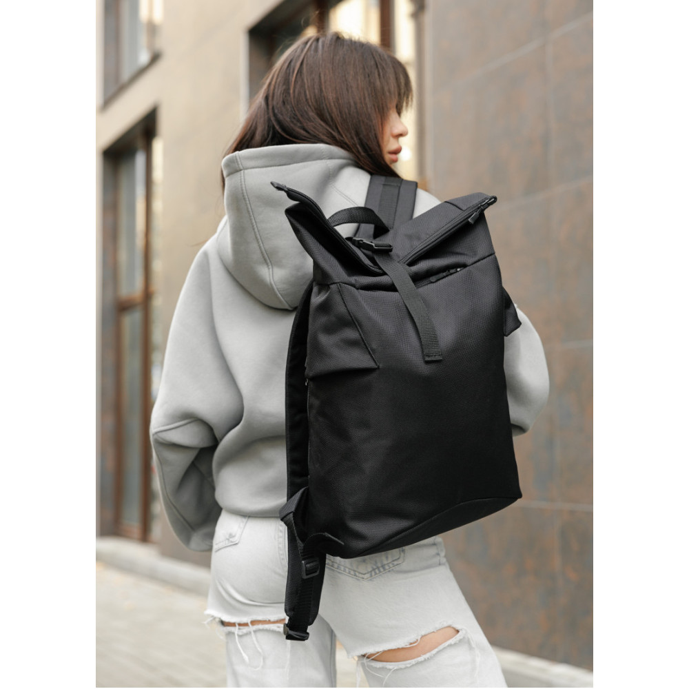 Жіночий рюкзак Sambag RollTop KZN чорний 41 х 27 х 18 см (24300065)