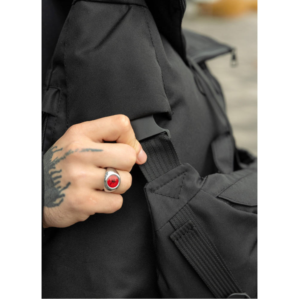 Чоловічий рюкзак ролл Sambag RollTop KZN чорний тканевий 41 х 27 х 18 см (24300065m)
