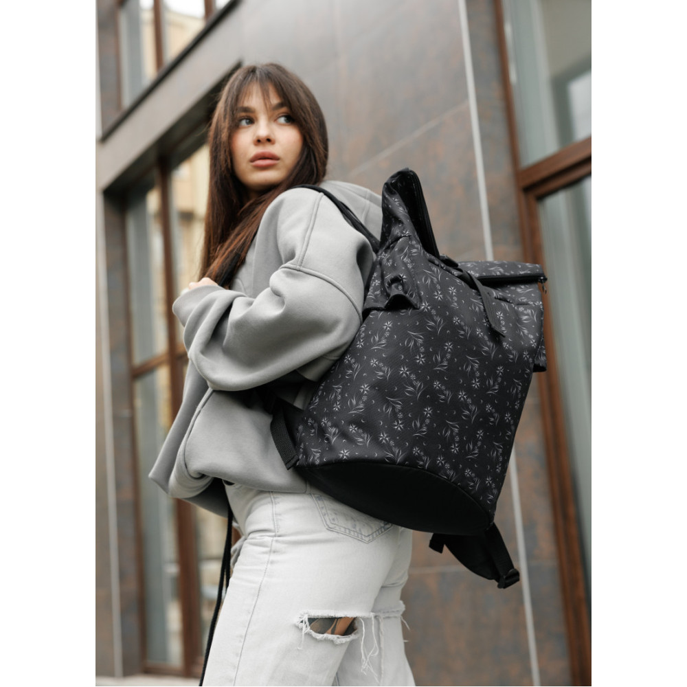 Жіночий рюкзак Sambag RollTop KZN чорний 41 х 27 х 18 см (24300702)