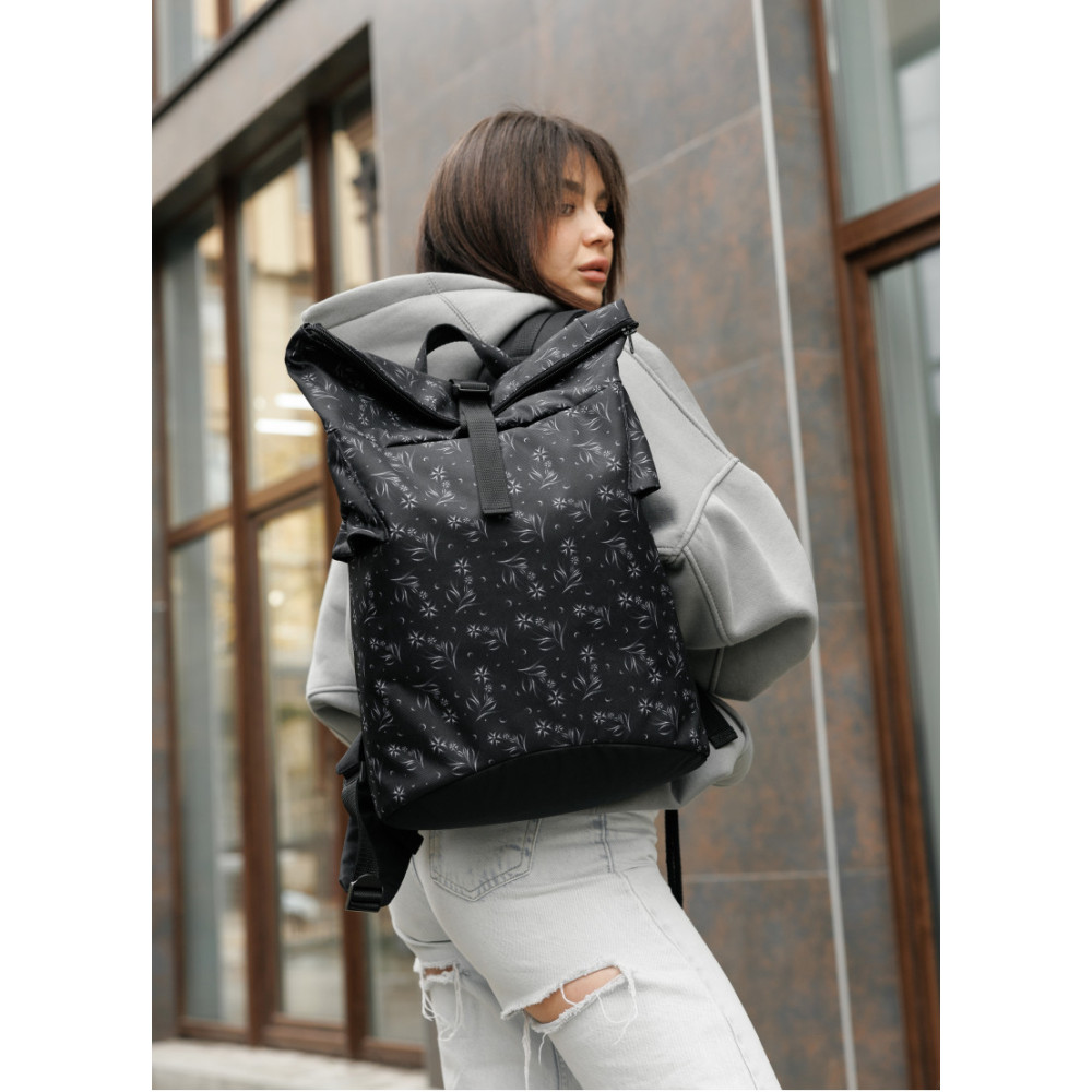 Жіночий рюкзак Sambag RollTop KZN чорний 41 х 27 х 18 см (24300702)