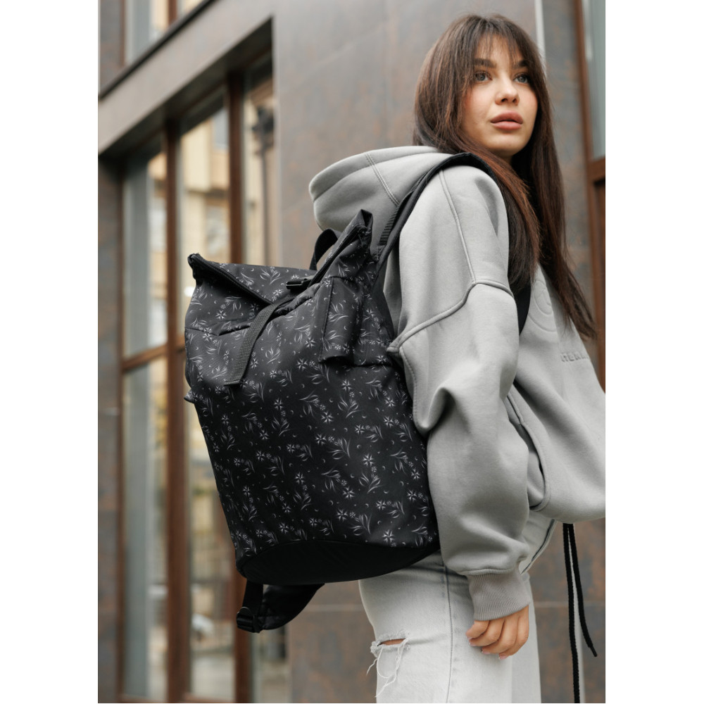 Жіночий рюкзак Sambag RollTop KZN чорний 41 х 27 х 18 см (24300702)