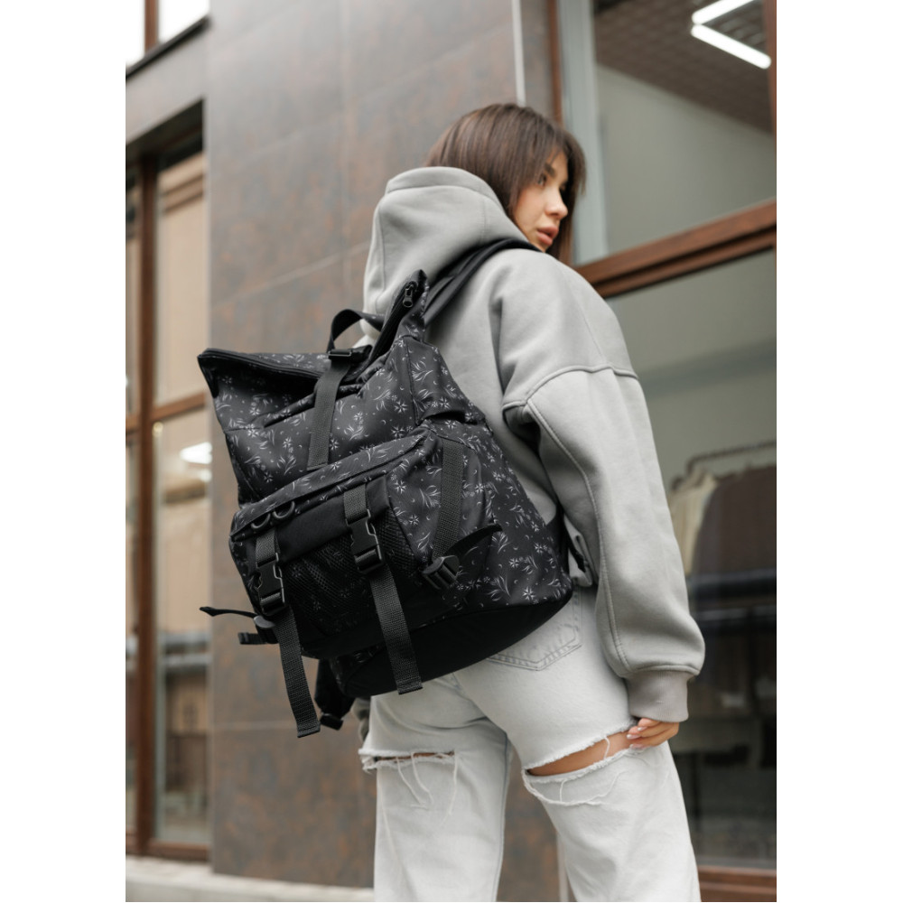 Жіночий рюкзак Sambag RollTop KZN чорний 41 х 27 х 18 см (24300702)