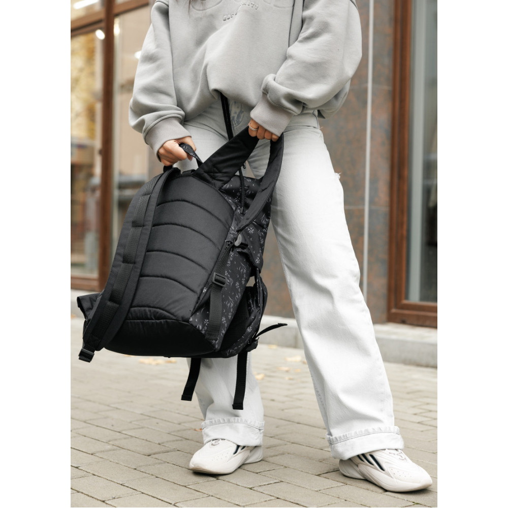 Жіночий рюкзак Sambag RollTop KZN чорний 41 х 27 х 18 см (24300702)