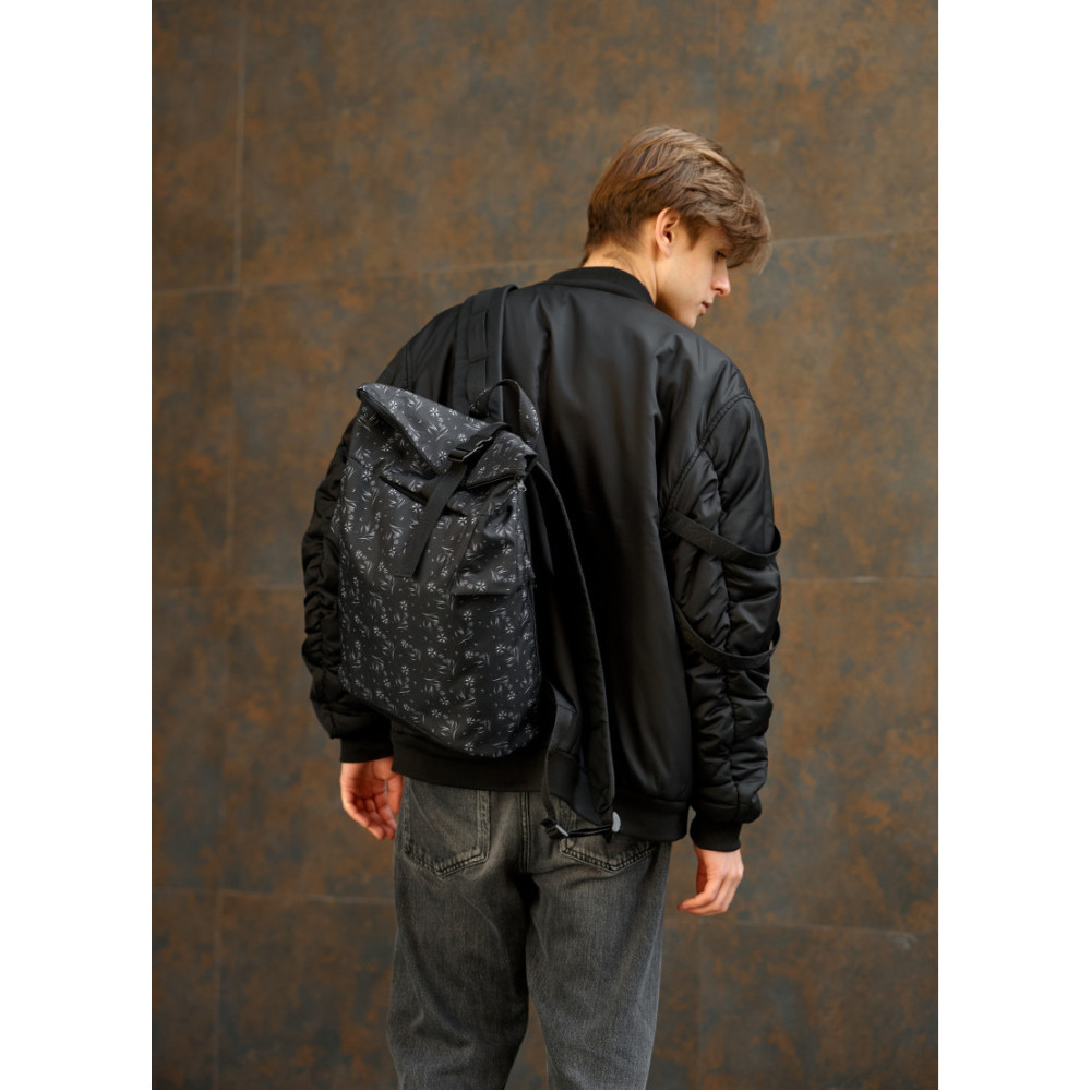 Чоловічий рюкзак Sambag RollTop KZN чорний 41 х 27 х 18 см (24300702m)