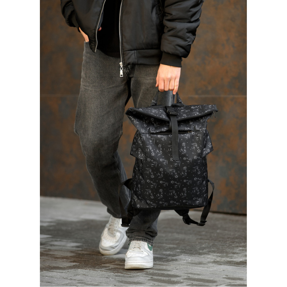 Чоловічий рюкзак Sambag RollTop KZN чорний 41 х 27 х 18 см (24300702m)