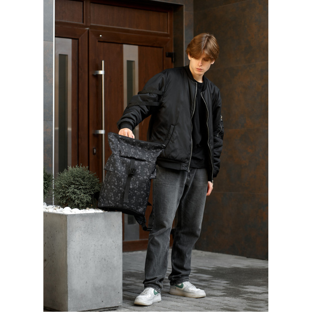 Чоловічий рюкзак Sambag RollTop KZN чорний 41 х 27 х 18 см (24300702m)