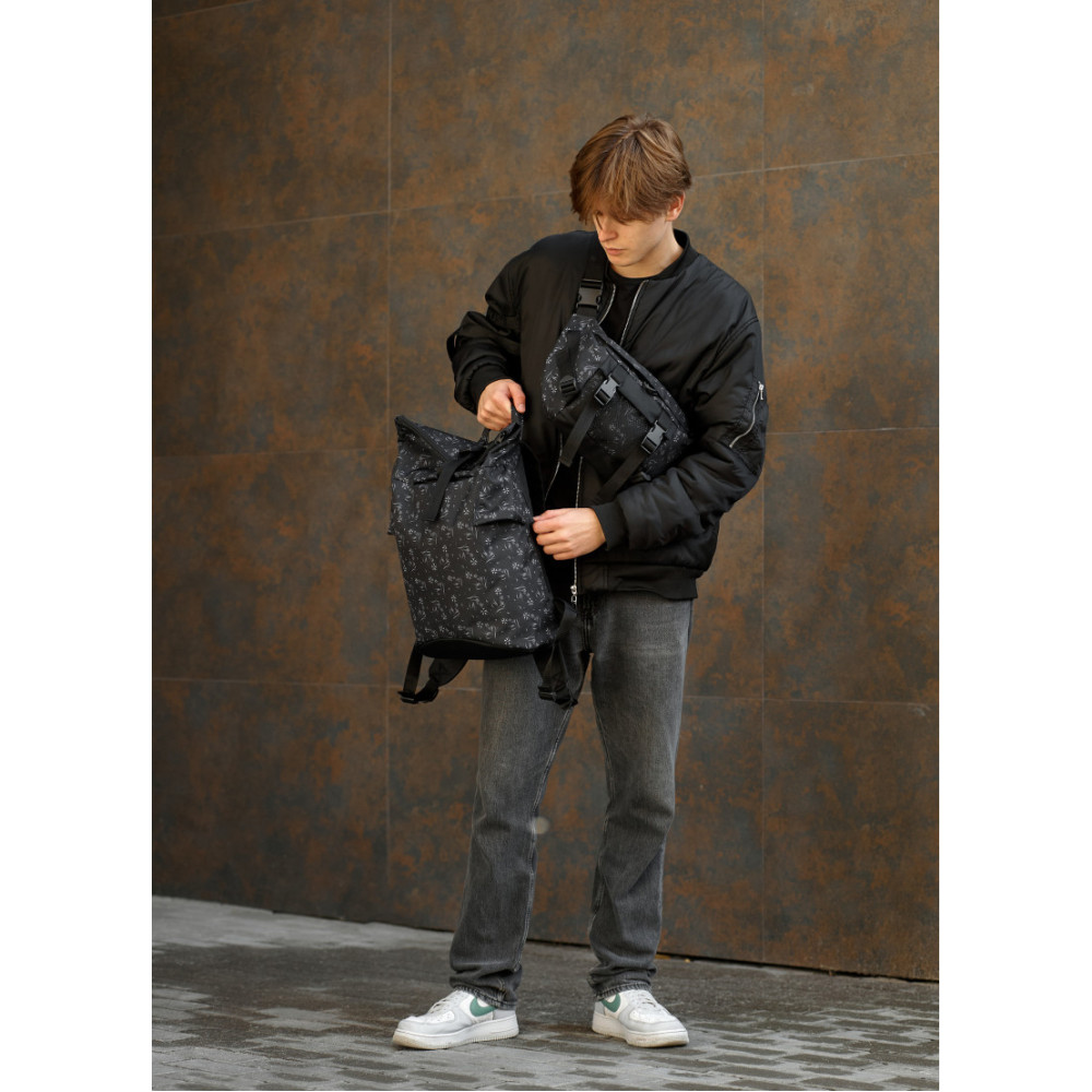 Чоловічий рюкзак Sambag RollTop KZN чорний 41 х 27 х 18 см (24300702m)