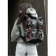 Жіночий рюкзак Sambag RollTop KZN чорний ABSTRACT 41 х 27 х 18 см (24300707)