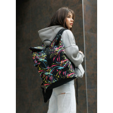 Женский рюкзак Sambag RollTop KZN черный ABSTRACT 41 х 27 х 18 см (24300707)
