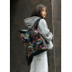 Жіночий рюкзак Sambag RollTop KZN чорний ABSTRACT 41 х 27 х 18 см (24300707)