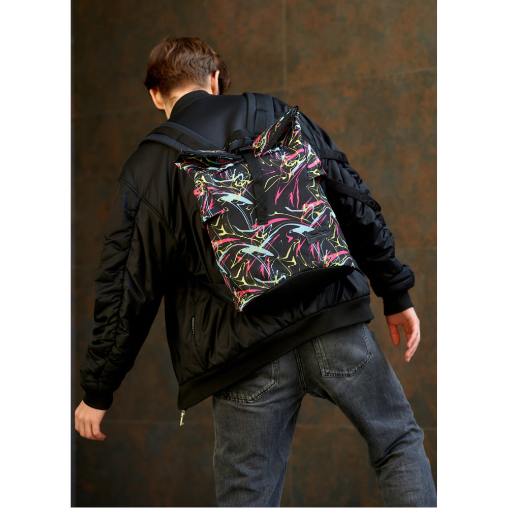 Чоловічий рюкзак Sambag RollTop KZN чорний 41 х 27 х 18 см (24300707m)