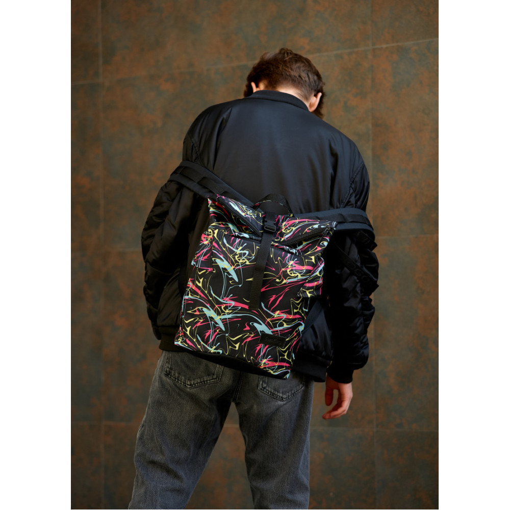 Чоловічий рюкзак Sambag RollTop KZN чорний 41 х 27 х 18 см (24300707m)