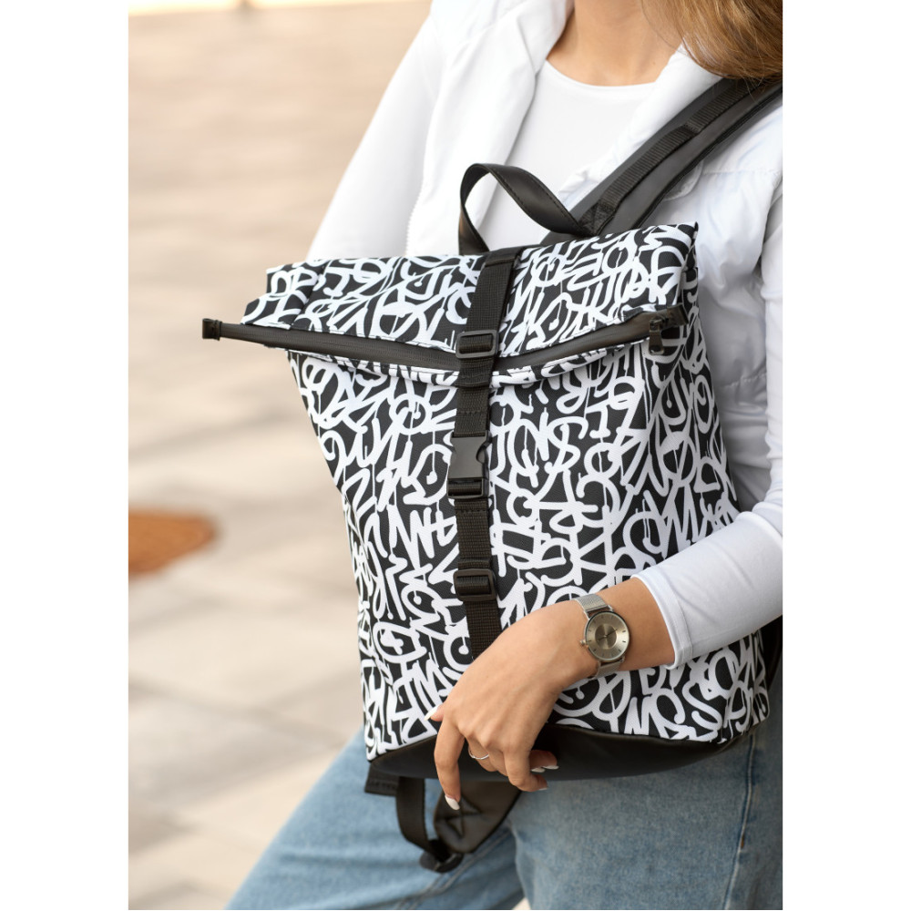 Жіночий рюкзак Sambag RollTop KZN чорний GRAPHITY 41 х 27 х 18 см (24300715)