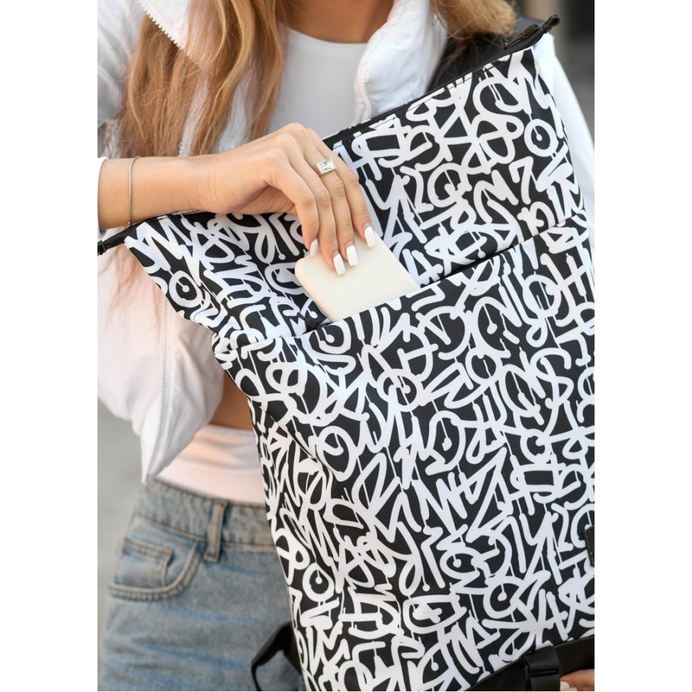 Жіночий рюкзак Sambag RollTop KZN чорний GRAPHITY 41 х 27 х 18 см (24300715)