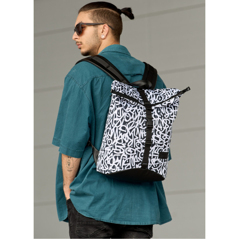 Чоловічий рюкзак Sambag RollTop KZN чорний GRAPHITY 41 х 27 х 18 см (24300715m)