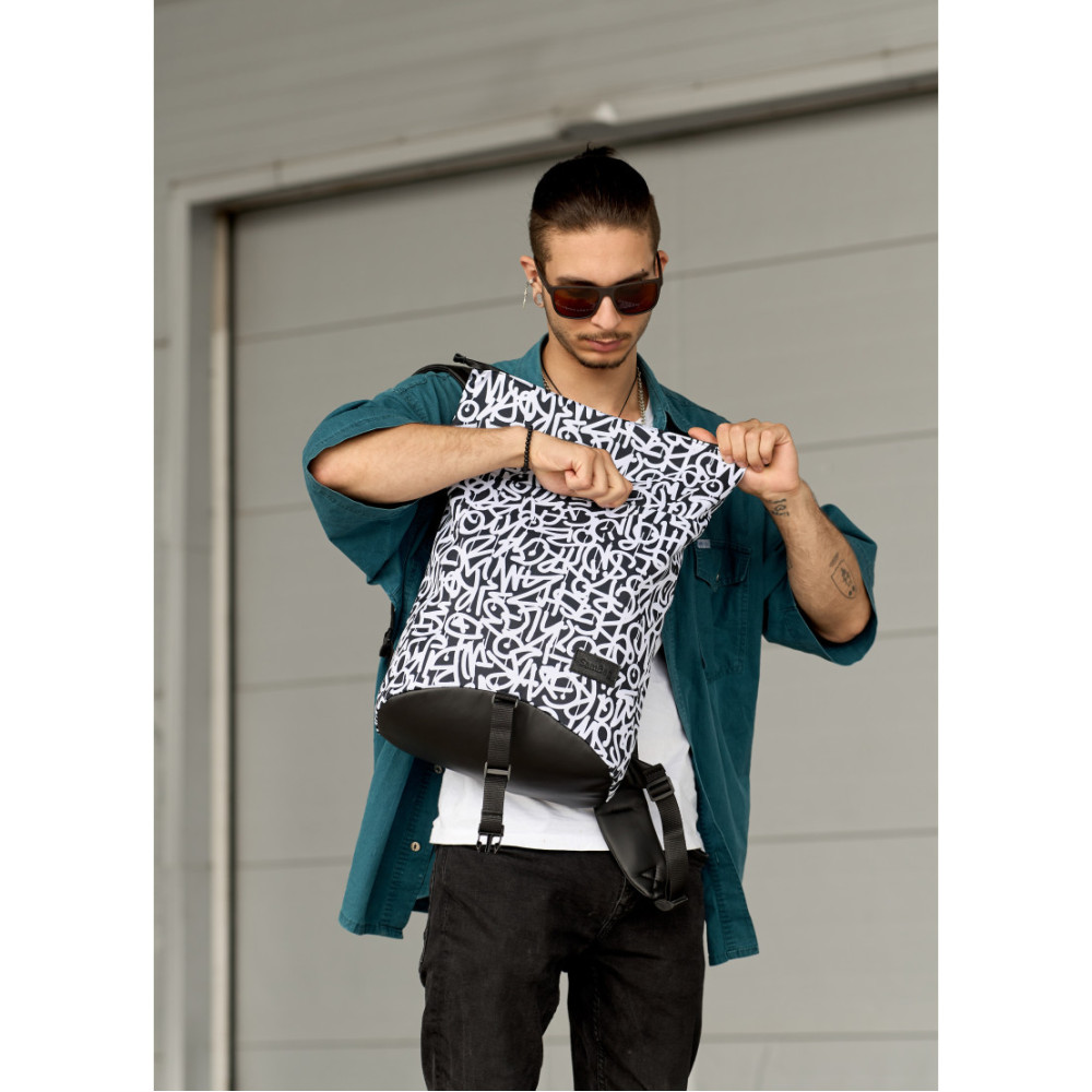 Чоловічий рюкзак Sambag RollTop KZN чорний GRAPHITY 41 х 27 х 18 см (24300715m)