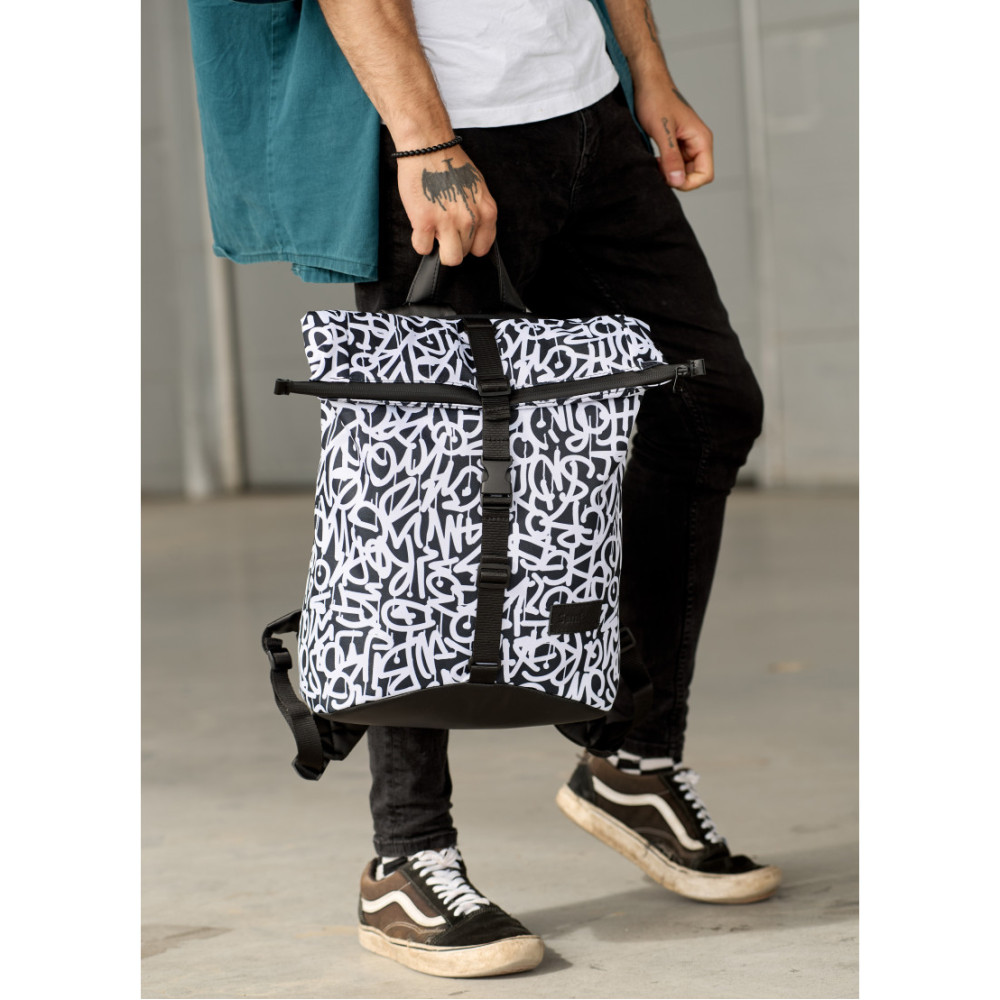 Чоловічий рюкзак Sambag RollTop KZN чорний GRAPHITY 41 х 27 х 18 см (24300715m)