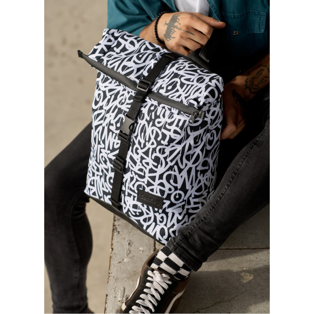 Чоловічий рюкзак Sambag RollTop KZN чорний GRAPHITY 41 х 27 х 18 см (24300715m)
