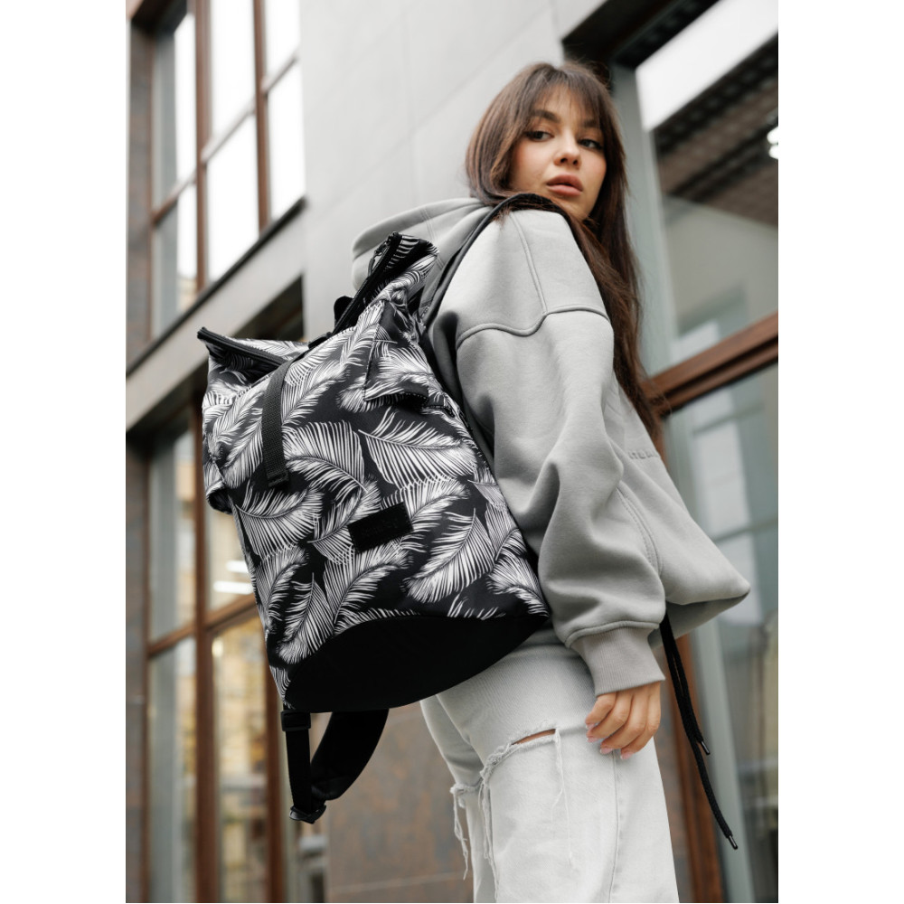 Женский рюкзак Sambag RollTop KZN черный PALM 24300720