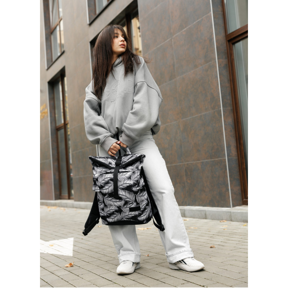 Женский рюкзак Sambag RollTop KZN черный PALM 24300720