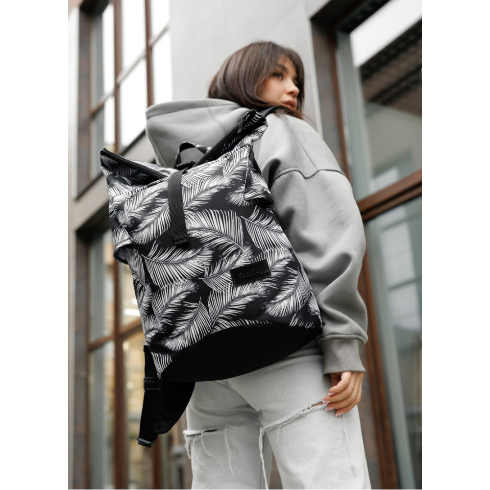Женский рюкзак Sambag RollTop KZN черный PALM 24300720