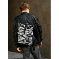 Мужской рюкзак Sambag RollTop KZN черный PALM 41 х 27 х 18 см (24300720m)