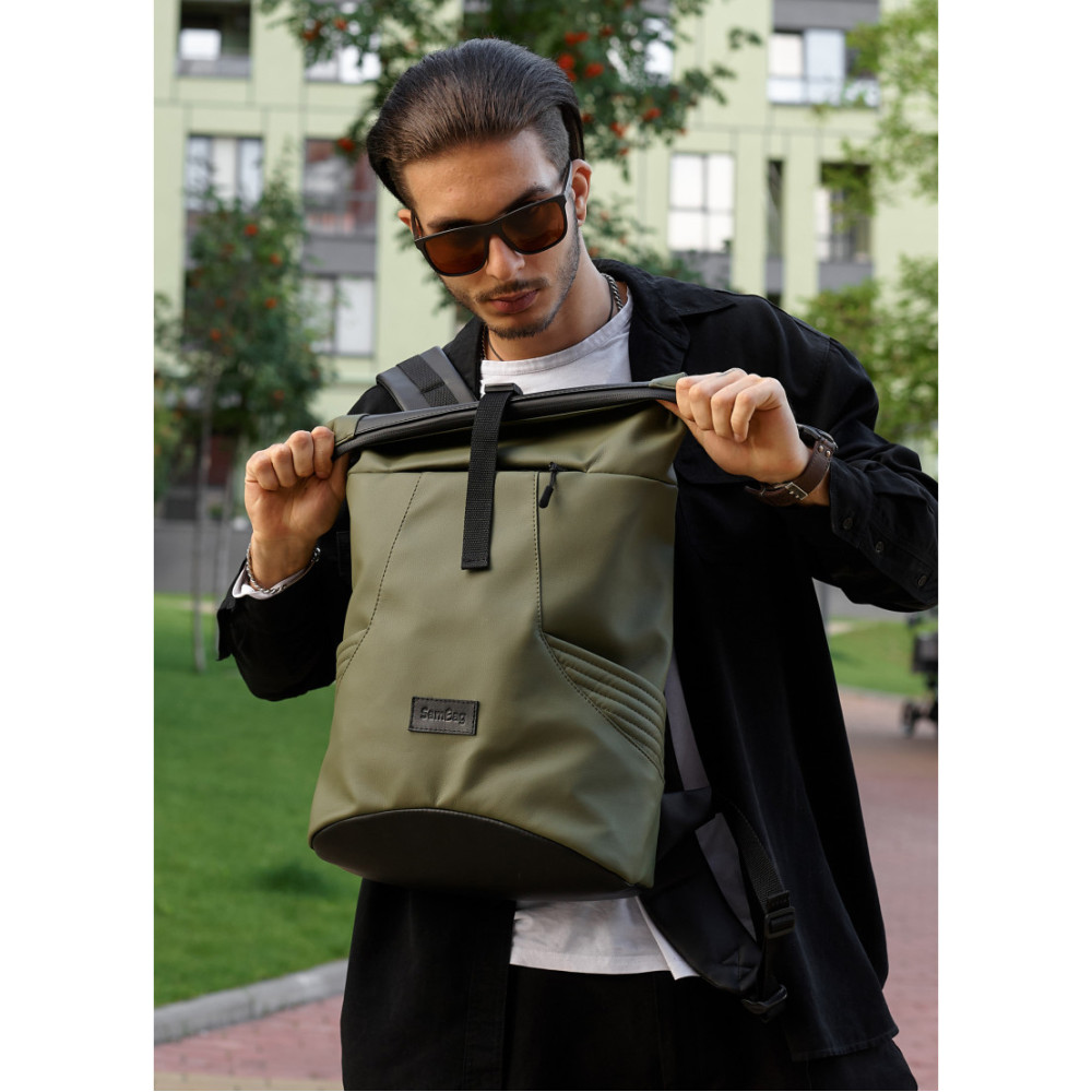 Чоловічий рюкзак Sambag RollTop X хакі 41 х 27 х 18 см (24320119m)