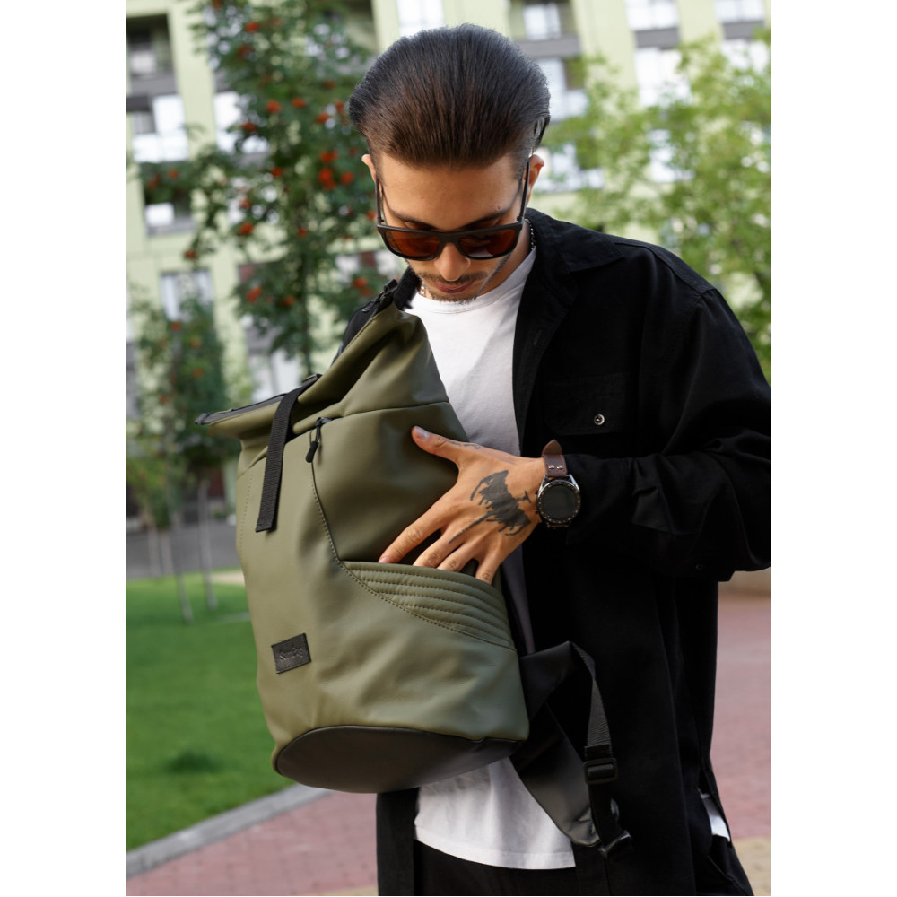 Чоловічий рюкзак Sambag RollTop X хакі 41 х 27 х 18 см (24320119m)