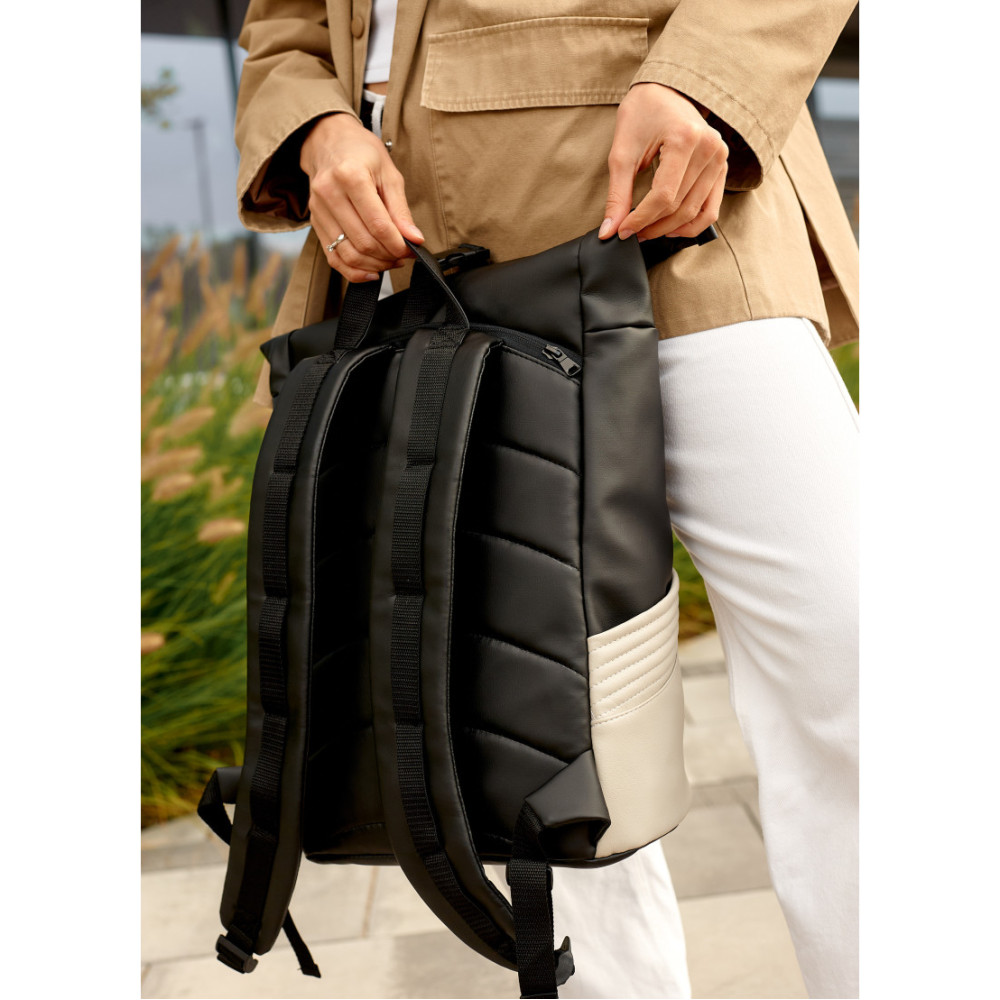 Жіночий рюкзак Sambag RollTop X черно-серый 41 х 27 х 18 см (24320130)