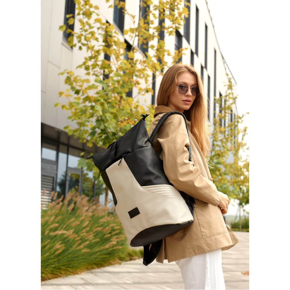 Жіночий рюкзак Sambag RollTop X черно-серый 41 х 27 х 18 см (24320130)