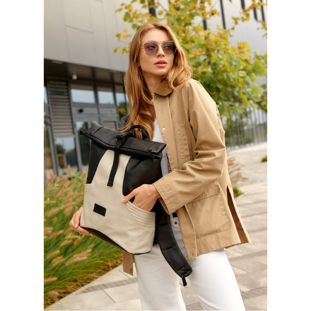 Жіночий рюкзак Sambag RollTop X черно-серый 41 х 27 х 18 см (24320130)