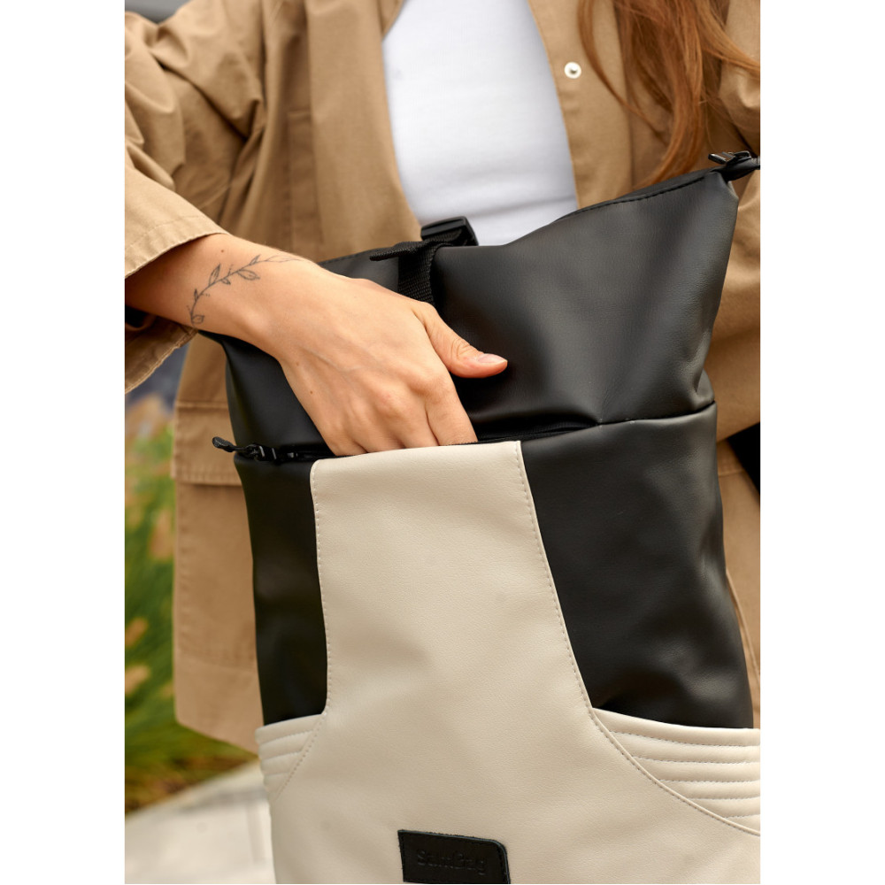 Жіночий рюкзак Sambag RollTop X черно-серый 41 х 27 х 18 см (24320130)