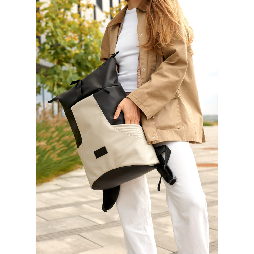 Жіночий рюкзак Sambag RollTop X черно-серый 41 х 27 х 18 см (24320130)
