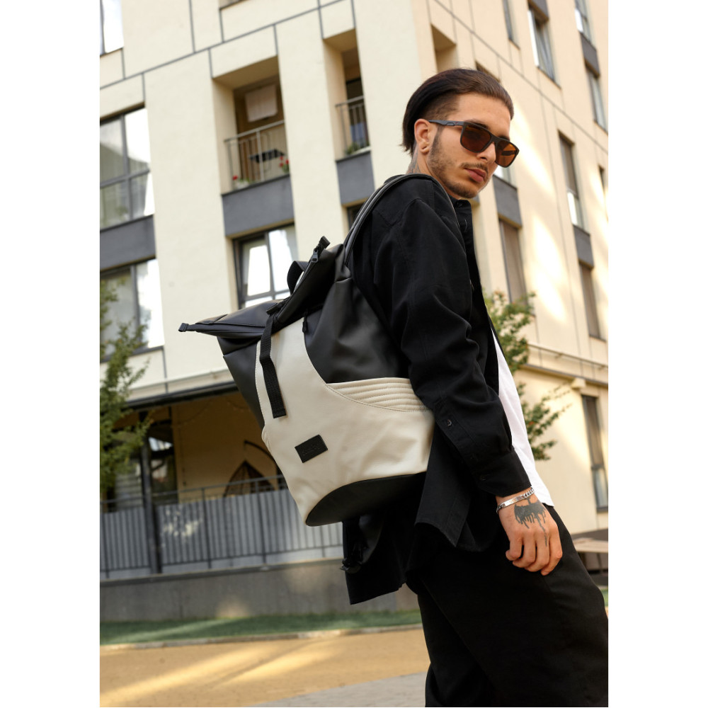 Чоловічий рюкзак Sambag RollTop X чорно-сірий 41 х 27 х 18 см (24320130m)