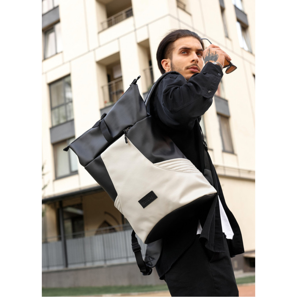 Чоловічий рюкзак Sambag RollTop X чорно-сірий 41 х 27 х 18 см (24320130m)