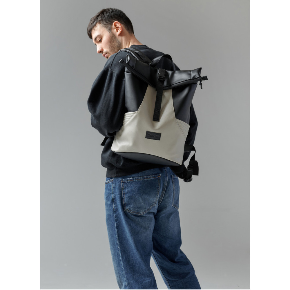 Чоловічий рюкзак Sambag RollTop X чорно-сірий 41 х 27 х 18 см (24320130m)
